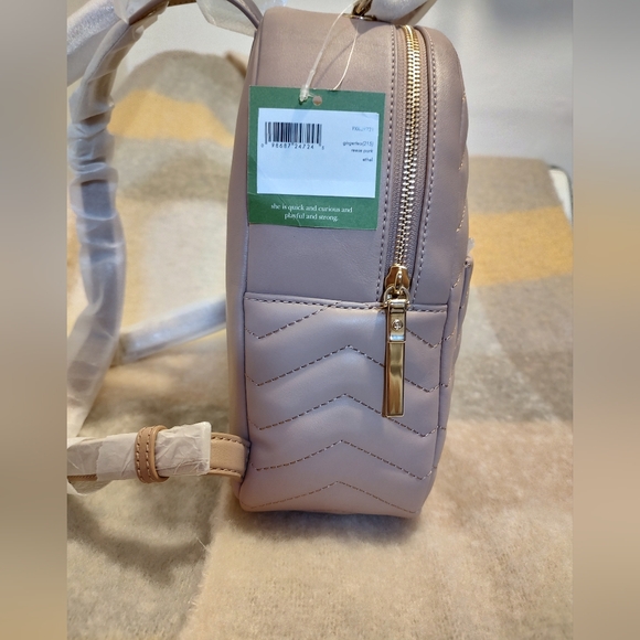Kate Spade Reese Park Ethel Quilted Leather Backpack Ginger Tea NWT main image 4